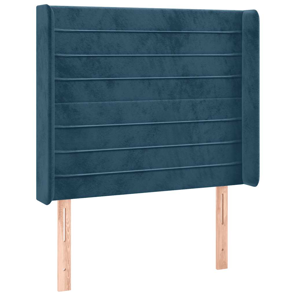 Hoofdbord LED 103x16x118/128 cm fluweel donkerblauw is nu te koop bij PeponiXL, paradijselijk wonen!