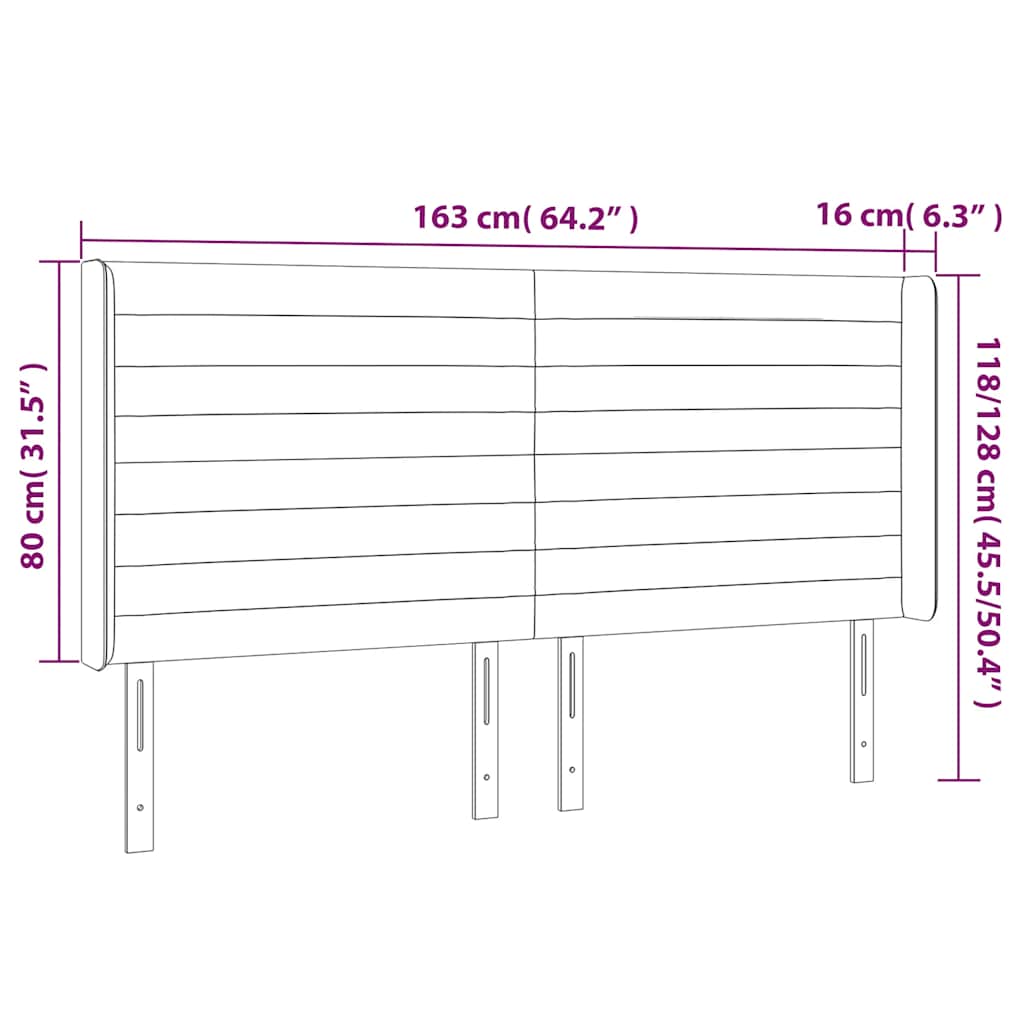 Hoofdbord LED 163x16x118/128 cm fluweel donkergroen is nu te koop bij PeponiXL, paradijselijk wonen!