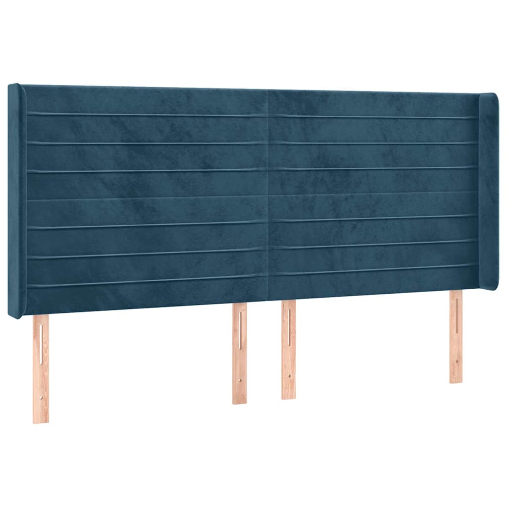 Hoofdbord LED 183x16x118/128 cm fluweel donkerblauw is nu te koop bij PeponiXL, paradijselijk wonen!