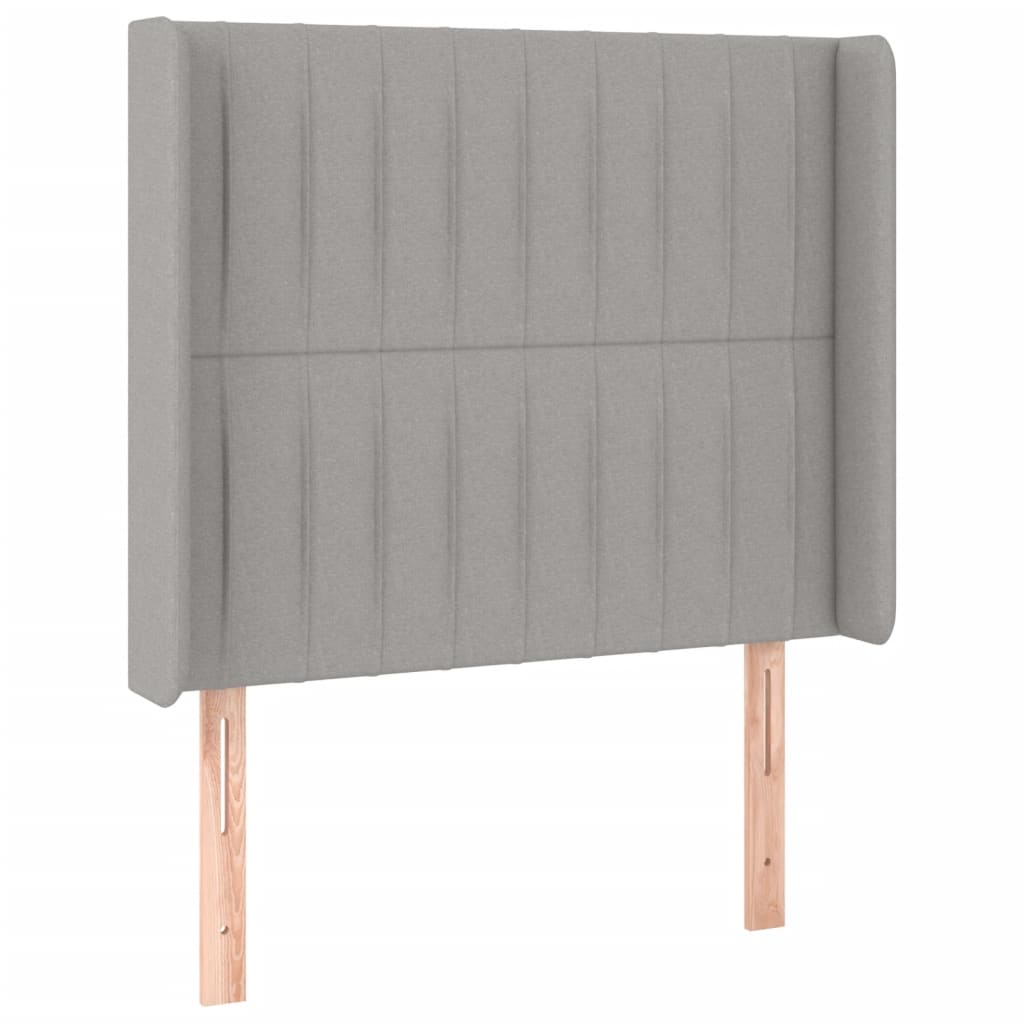 Hoofdbord LED 83x16x118/128 cm stof lichtgrijs is nu te koop bij PeponiXL, paradijselijk wonen!