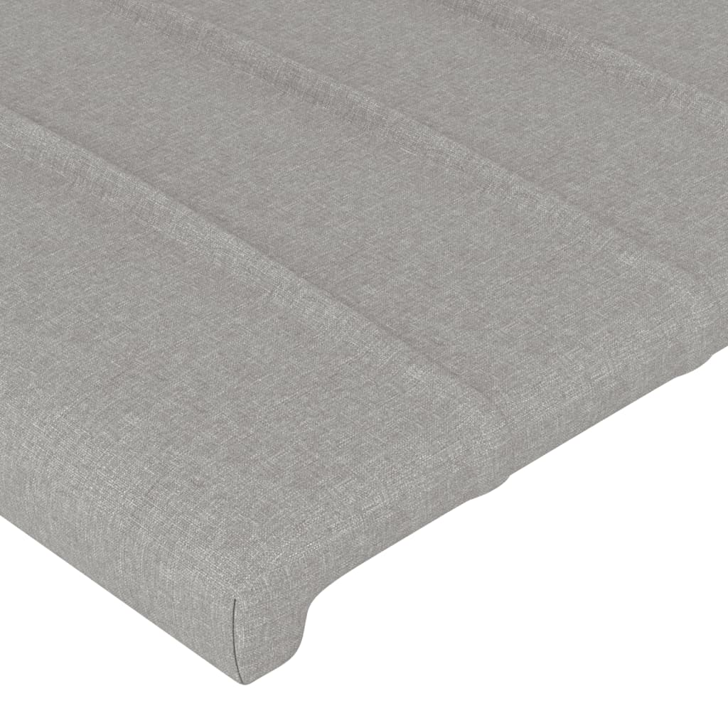 Hoofdbord LED 93x16x118/128 cm stof lichtgrijs is nu te koop bij PeponiXL, paradijselijk wonen!
