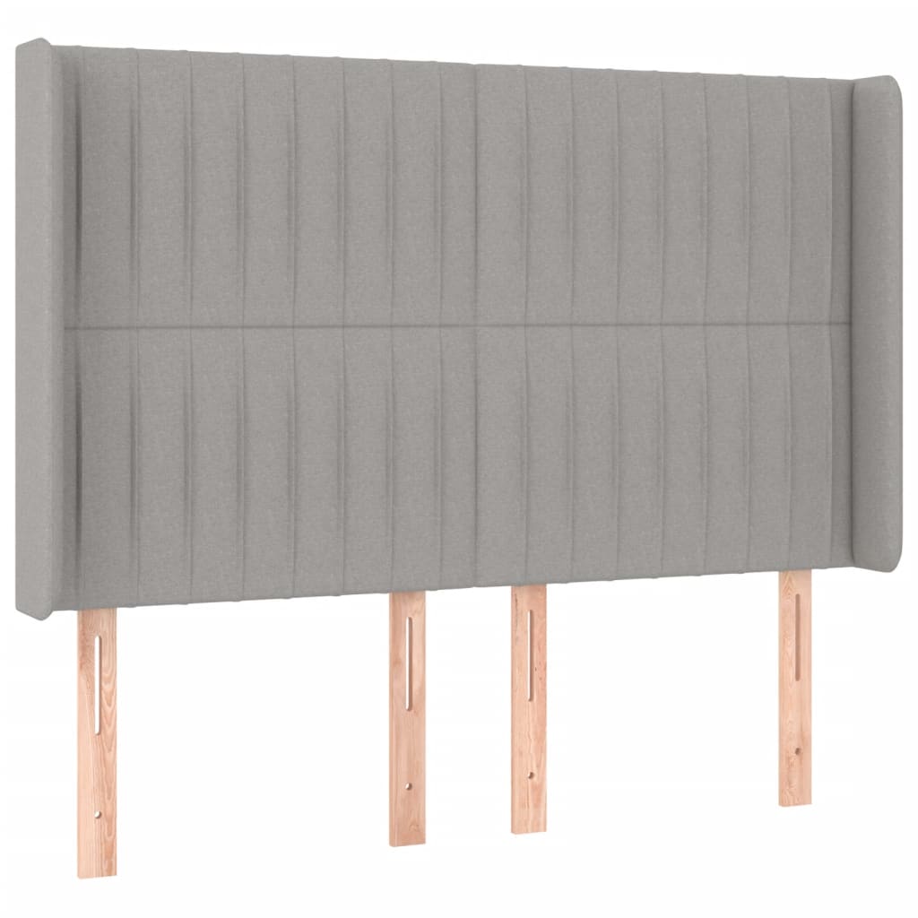 Hoofdbord LED 147x16x118/128 cm stof lichtgrijs is nu te koop bij PeponiXL, paradijselijk wonen!