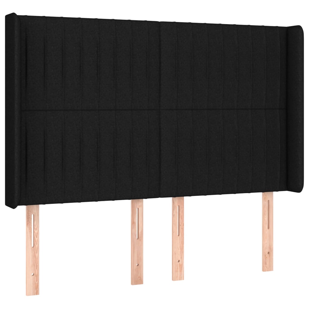 Hoofdbord LED 147x16x118/128 cm stof zwart is nu te koop bij PeponiXL, paradijselijk wonen!