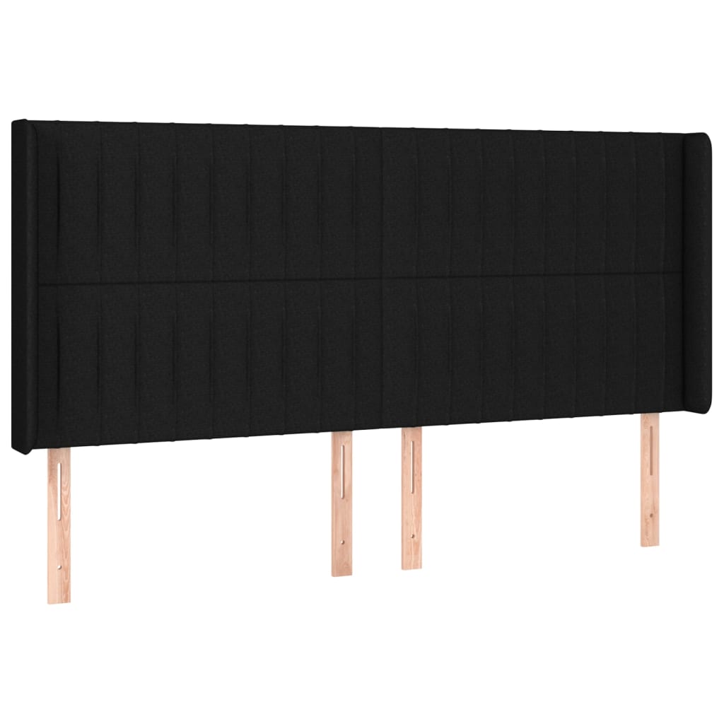 Hoofdbord LED 183x16x118/128 cm stof zwart is nu te koop bij PeponiXL, paradijselijk wonen!