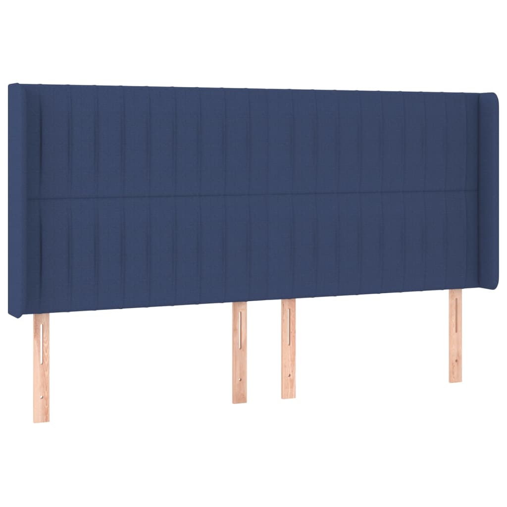 Hoofdbord LED 203x16x118/128 cm stof blauw is nu te koop bij PeponiXL, paradijselijk wonen!