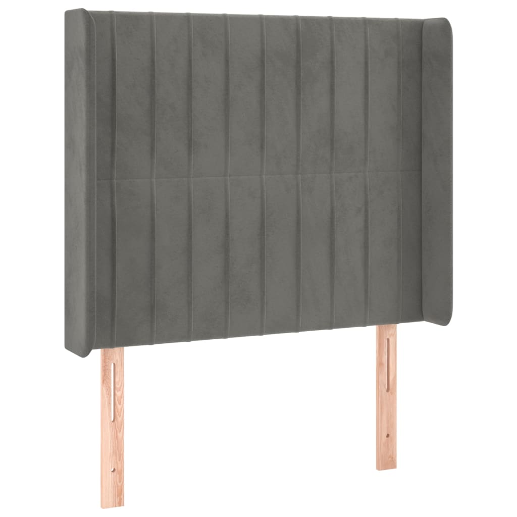 Hoofdbord LED 83x16x118/128 cm fluweel lichtgrijs is nu te koop bij PeponiXL, paradijselijk wonen!