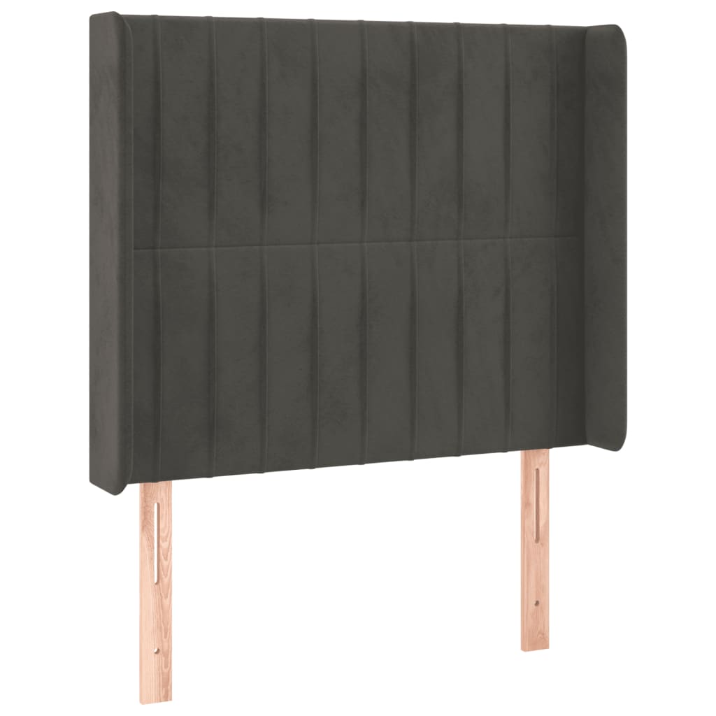 Hoofdbord LED 83x16x118/128 cm fluweel donkergrijs is nu te koop bij PeponiXL, paradijselijk wonen!