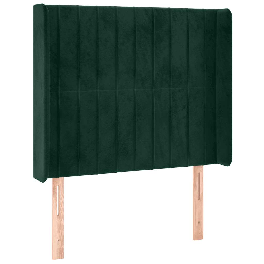 Hoofdbord LED 93x16x118/128 cm fluweel donkergroen is nu te koop bij PeponiXL, paradijselijk wonen!