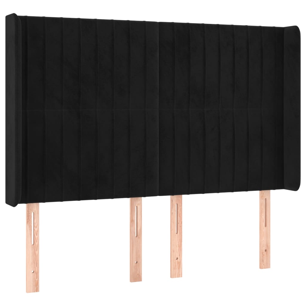 Hoofdbord LED 147x16x118/128 cm fluweel zwart is nu te koop bij PeponiXL, paradijselijk wonen!