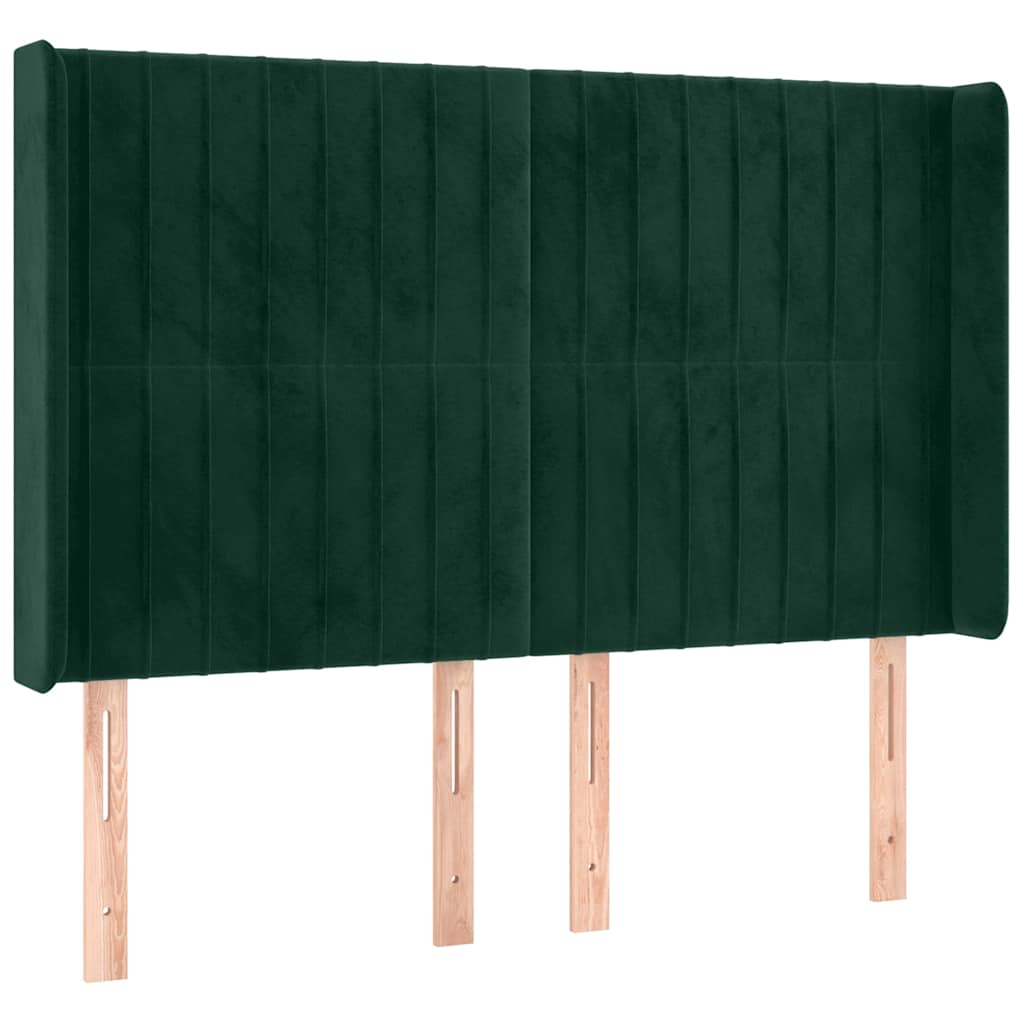Hoofdbord LED 147x16x118/128 cm fluweel donkergroen is nu te koop bij PeponiXL, paradijselijk wonen!