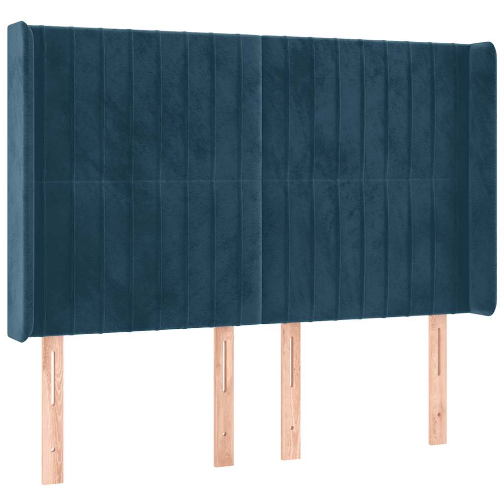 Hoofdbord LED 147x16x118/128 cm fluweel donkerblauw is nu te koop bij PeponiXL, paradijselijk wonen!