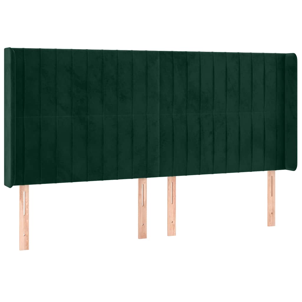 Hoofdbord LED 163x16x118/128 cm fluweel donkergroen is nu te koop bij PeponiXL, paradijselijk wonen!