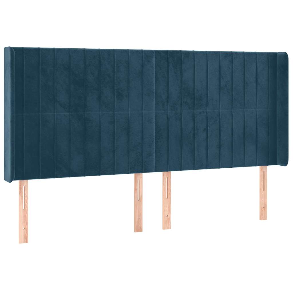 Hoofdbord LED 163x16x118/128 cm fluweel donkerblauw is nu te koop bij PeponiXL, paradijselijk wonen!
