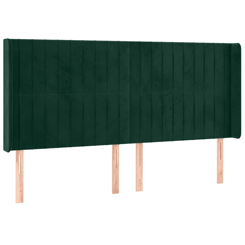 Hoofdbord LED 203x16x118/128 cm fluweel donkergroen is nu te koop bij PeponiXL, paradijselijk wonen!