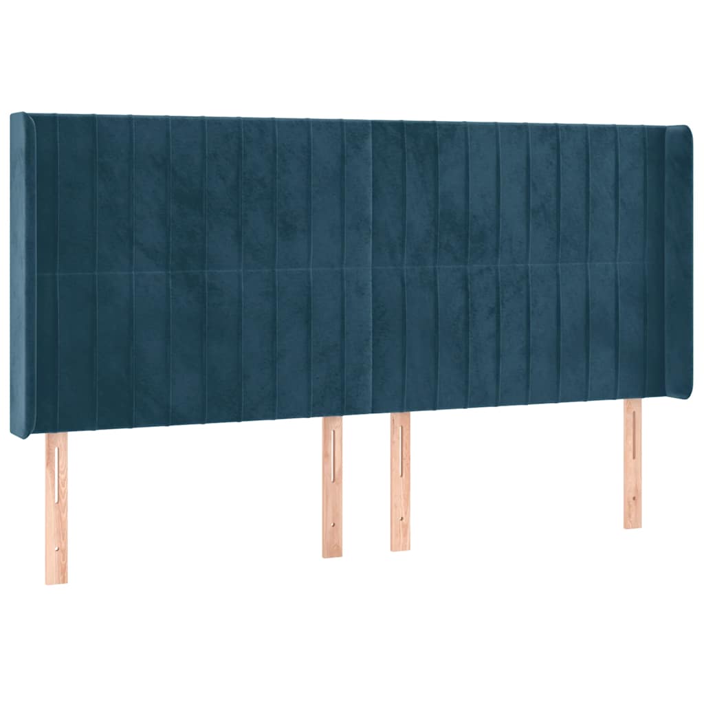 Hoofdbord LED 203x16x118/128 cm fluweel donkerblauw is nu te koop bij PeponiXL, paradijselijk wonen!