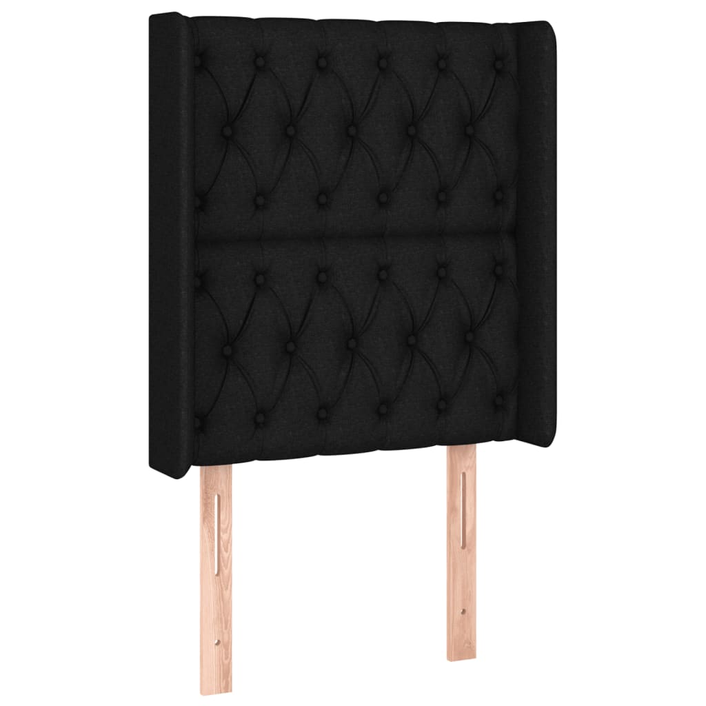 Hoofdbord LED 83x16x118/128 cm stof zwart is nu te koop bij PeponiXL, paradijselijk wonen!