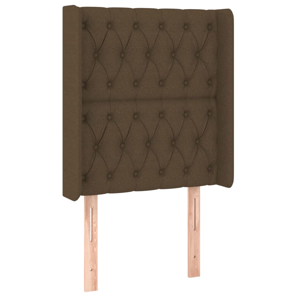 Hoofdbord LED 83x16x118/128 cm stof donkerbruin is nu te koop bij PeponiXL, paradijselijk wonen!