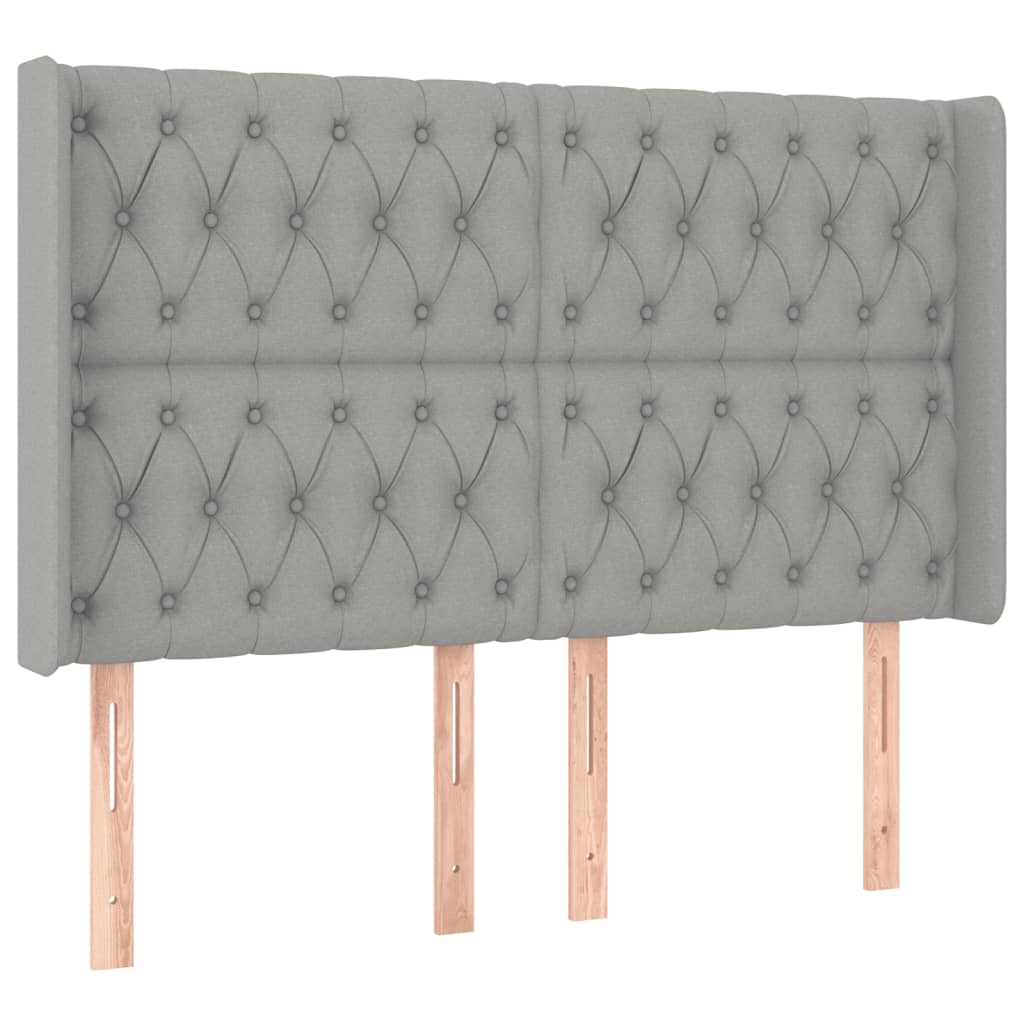 Hoofdbord LED 147x16x118/128 cm stof lichtgrijs is nu te koop bij PeponiXL, paradijselijk wonen!