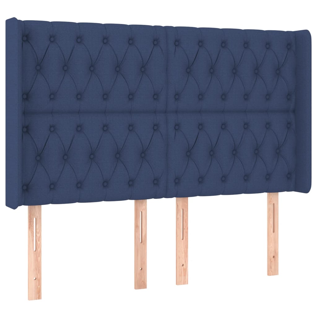 Hoofdbord LED 163x16x118/128 cm stof blauw is nu te koop bij PeponiXL, paradijselijk wonen!
