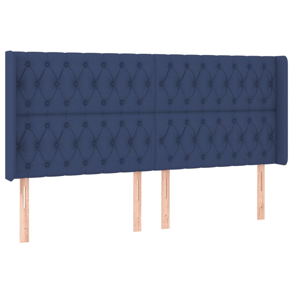 Hoofdbord LED 183x16x118/128 cm stof blauw is nu te koop bij PeponiXL, paradijselijk wonen!