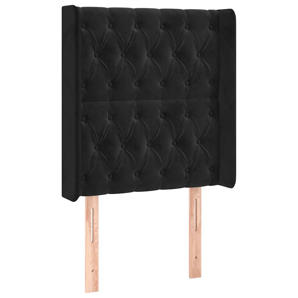 Hoofdbord LED 83x16x118/128 cm fluweel zwart is nu te koop bij PeponiXL, paradijselijk wonen!