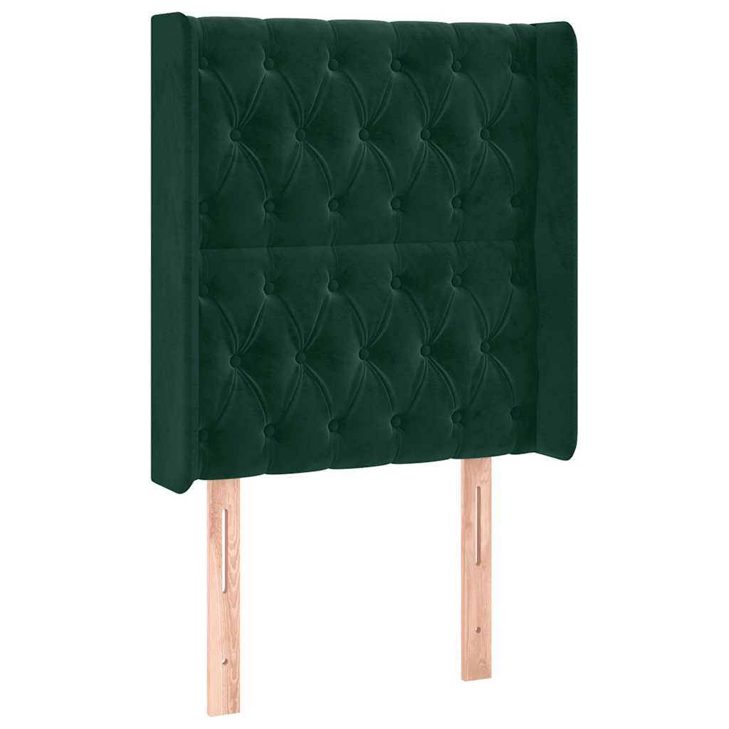 Hoofdbord LED 83x16x118/128 cm fluweel donkergroen is nu te koop bij PeponiXL, paradijselijk wonen!