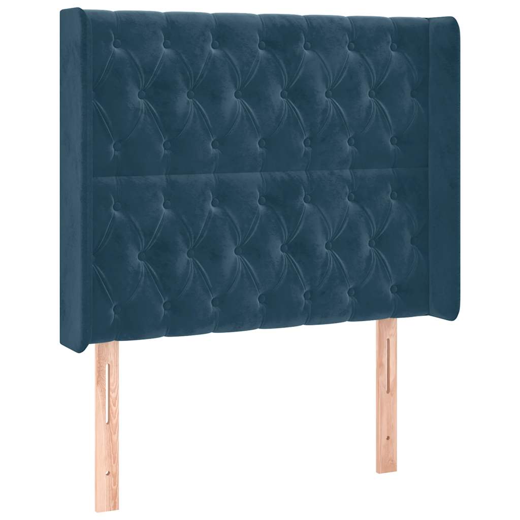 Hoofdbord LED 93x16x118/128 cm fluweel donkerblauw is nu te koop bij PeponiXL, paradijselijk wonen!
