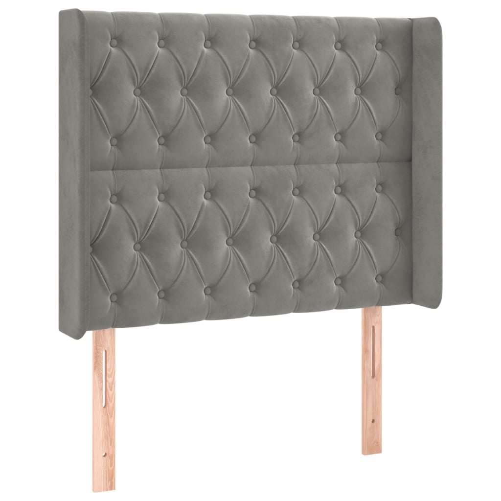 Hoofdbord LED 103x16x118/128 cm fluweel lichtgrijs is nu te koop bij PeponiXL, paradijselijk wonen!