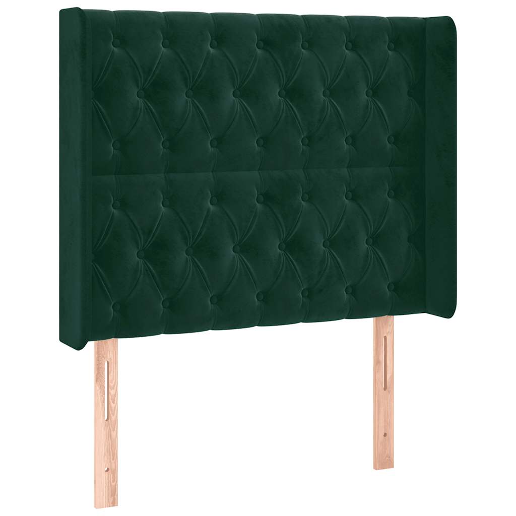 Hoofdbord LED 103x16x118/128 cm fluweel donkergroen is nu te koop bij PeponiXL, paradijselijk wonen!