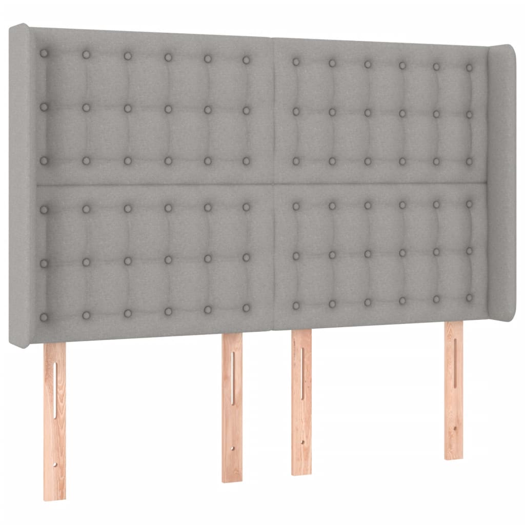 Hoofdbord LED 147x16x118/128 cm stof lichtgrijs is nu te koop bij PeponiXL, paradijselijk wonen!