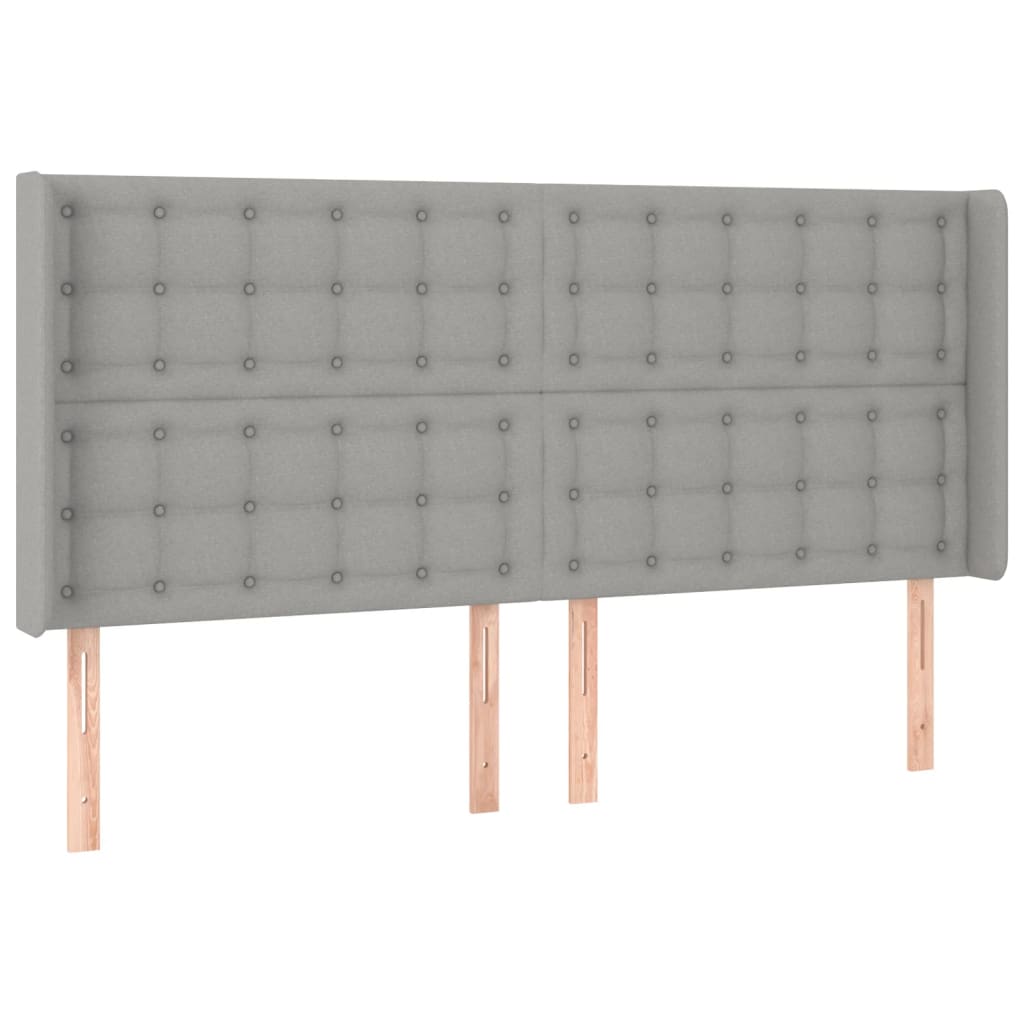 Hoofdbord LED 163x16x118/128 cm stof lichtgrijs is nu te koop bij PeponiXL, paradijselijk wonen!