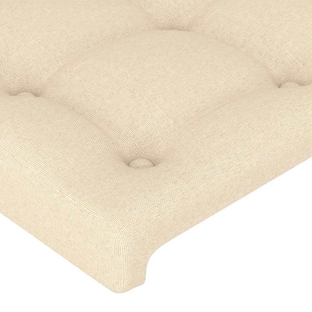 Hoofdbord LED 183x16x118/128 cm stof crèmekleurig is nu te koop bij PeponiXL, paradijselijk wonen!