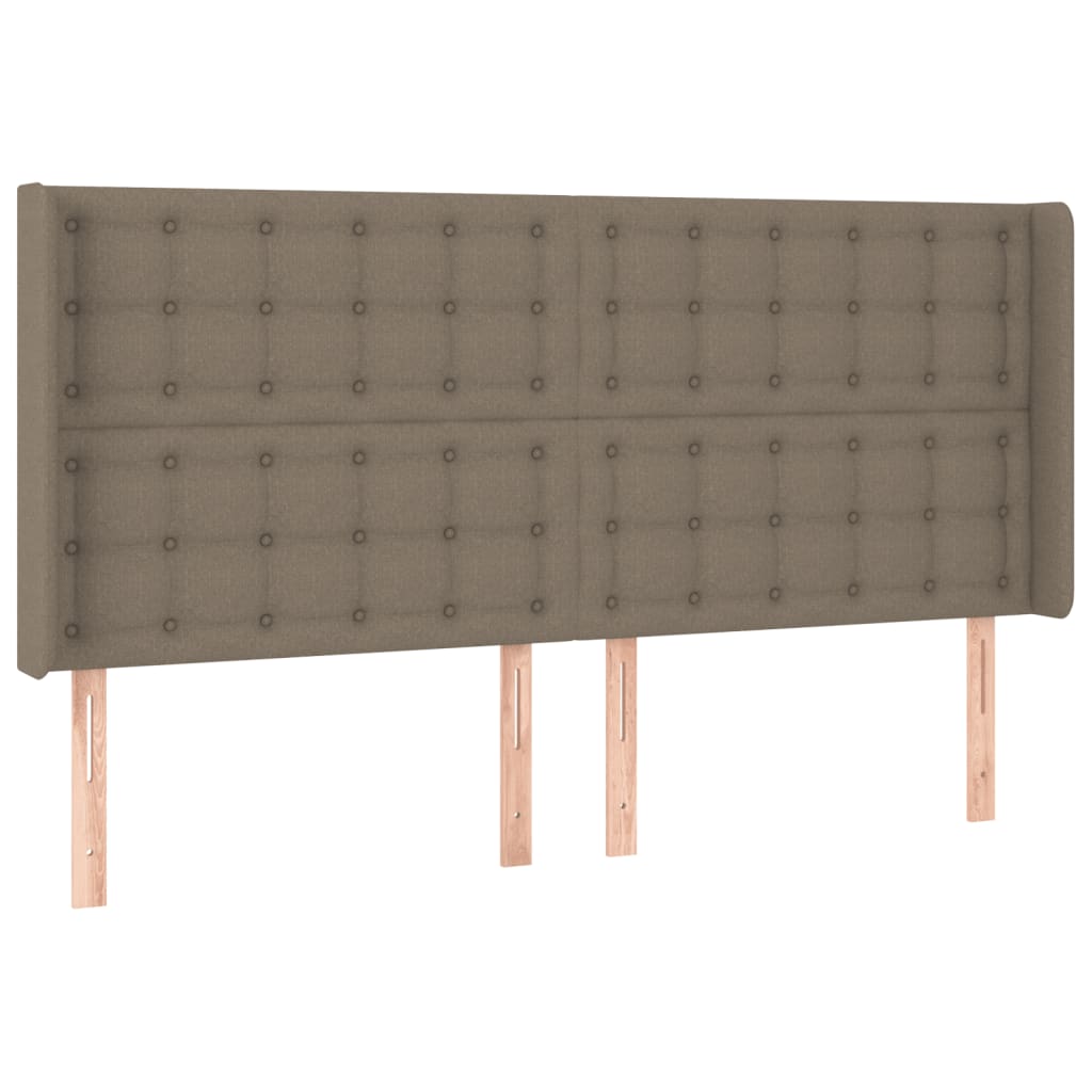 Hoofdbord LED 203x16x118/128 cm stof taupe is nu te koop bij PeponiXL, paradijselijk wonen!