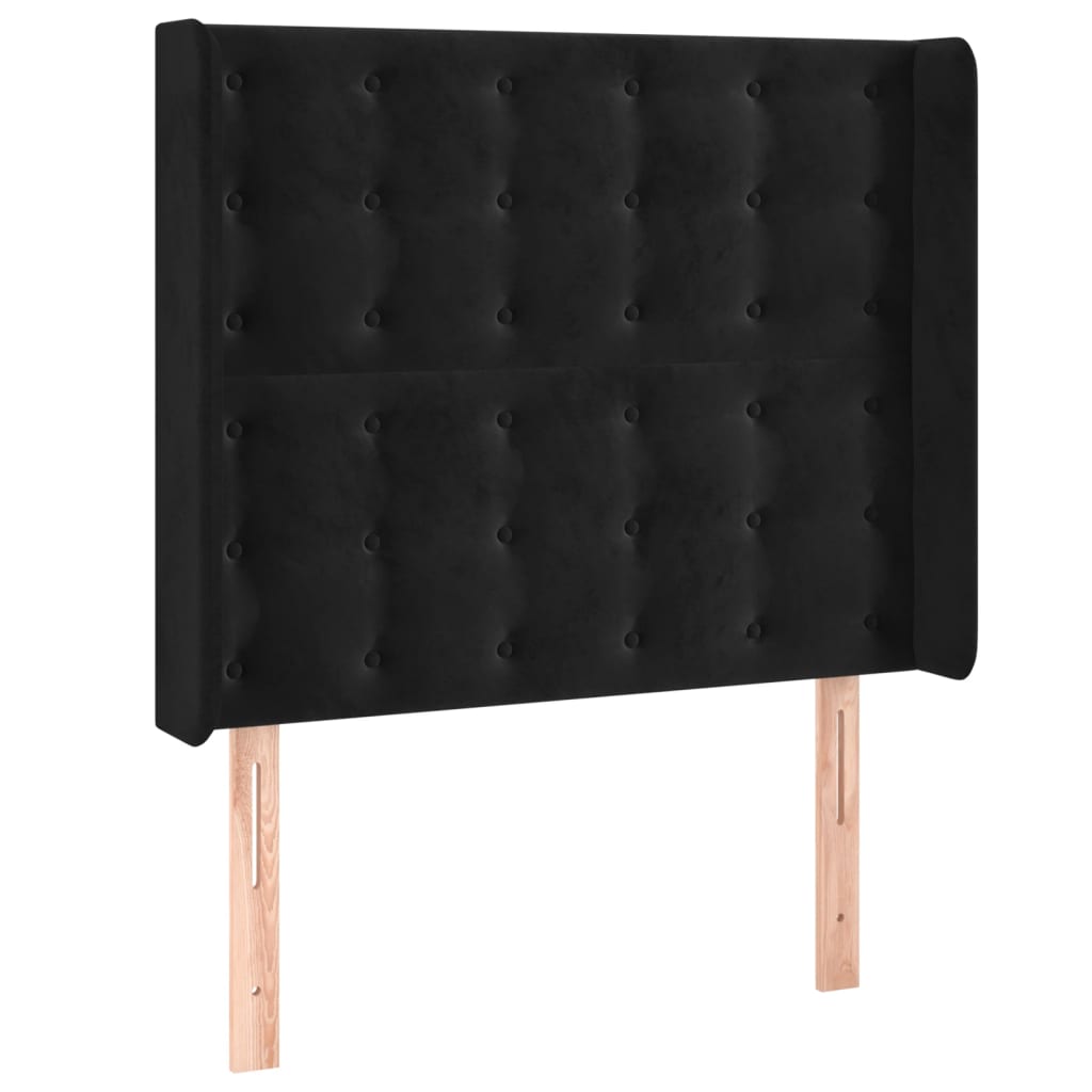 Hoofdbord LED 93x16x118/128 cm fluweel zwart is nu te koop bij PeponiXL, paradijselijk wonen!
