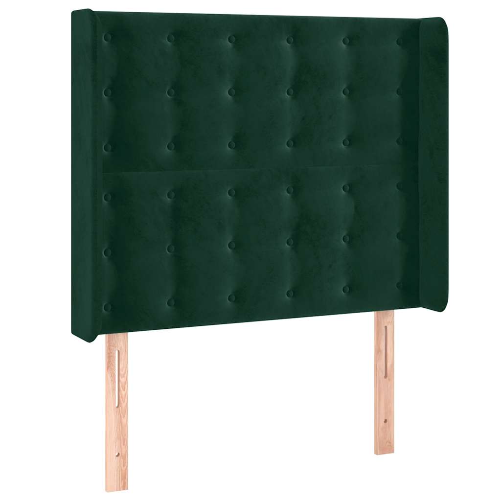 Hoofdbord LED 93x16x118/128 cm fluweel donkergroen is nu te koop bij PeponiXL, paradijselijk wonen!