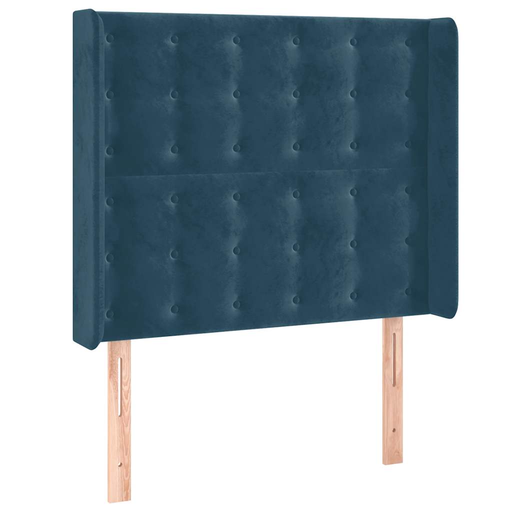 Hoofdbord LED 93x16x118/128 cm fluweel donkerblauw is nu te koop bij PeponiXL, paradijselijk wonen!