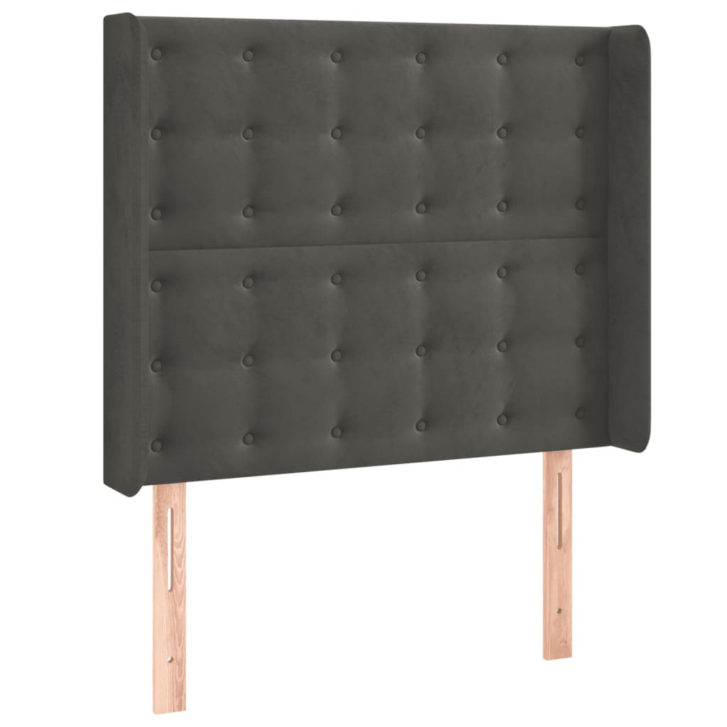 Hoofdbord LED 103x16x118/128 cm fluweel donkergrijs is nu te koop bij PeponiXL, paradijselijk wonen!