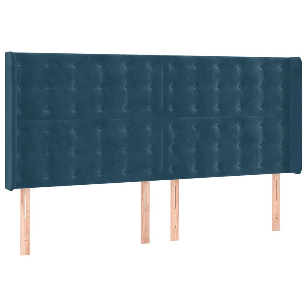 Hoofdbord LED 163x16x118/128 cm fluweel donkerblauw is nu te koop bij PeponiXL, paradijselijk wonen!