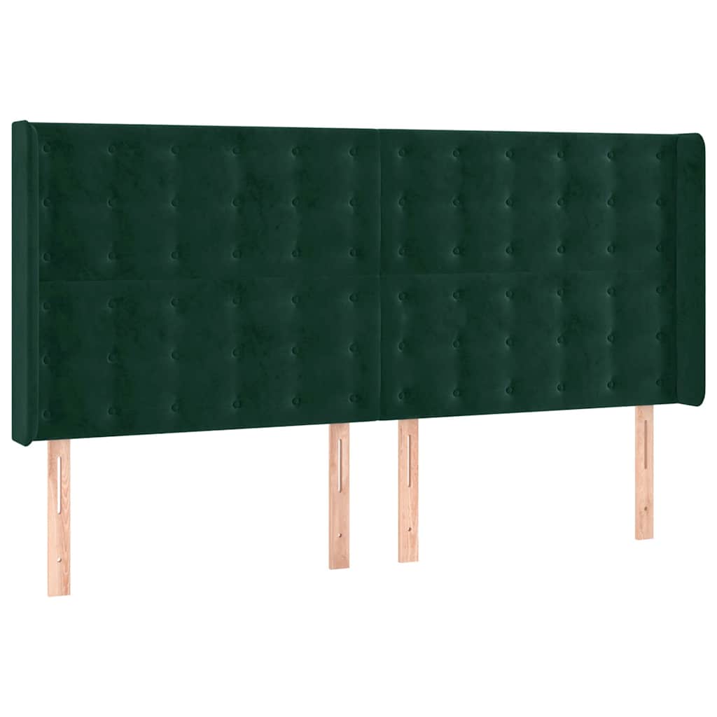 Hoofdbord LED 183x16x118/128 cm fluweel donkergroen is nu te koop bij PeponiXL, paradijselijk wonen!
