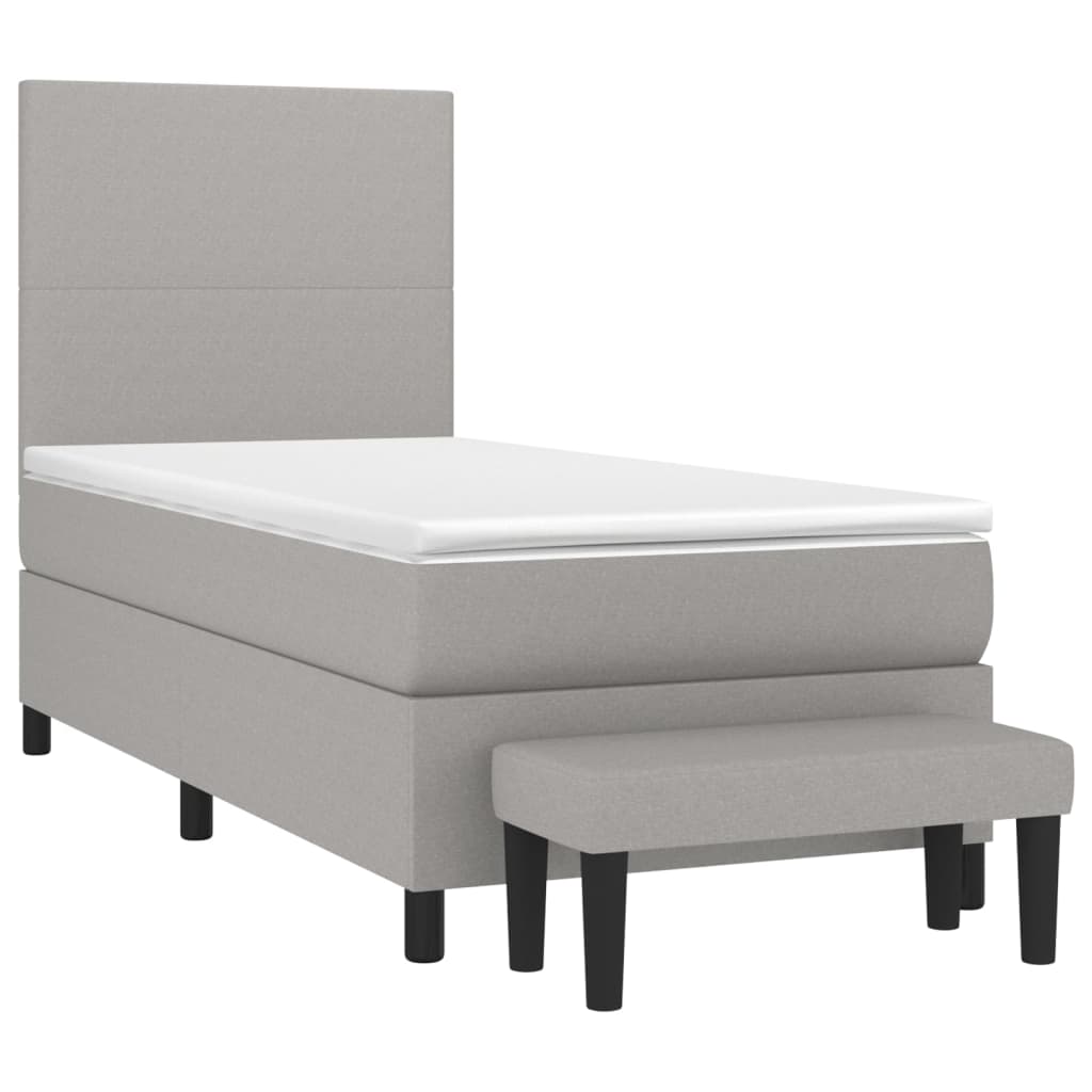 Boxspring met matras stof lichtgrijs 80x200 cm is nu te koop bij PeponiXL, paradijselijk wonen!