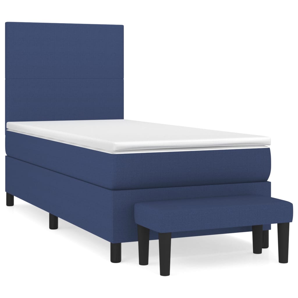 Boxspring met matras stof blauw 80x200 cm is nu te koop bij PeponiXL, paradijselijk wonen!