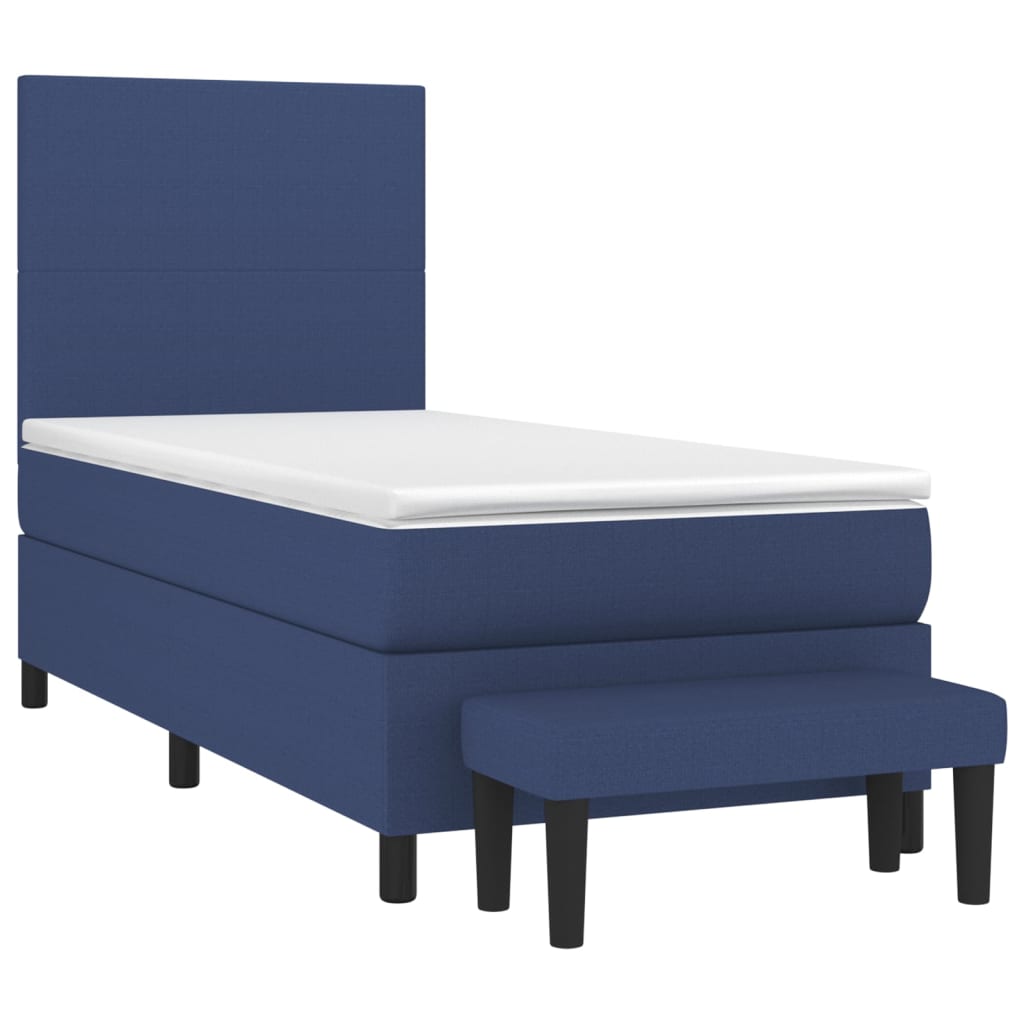 Boxspring met matras stof blauw 80x200 cm is nu te koop bij PeponiXL, paradijselijk wonen!