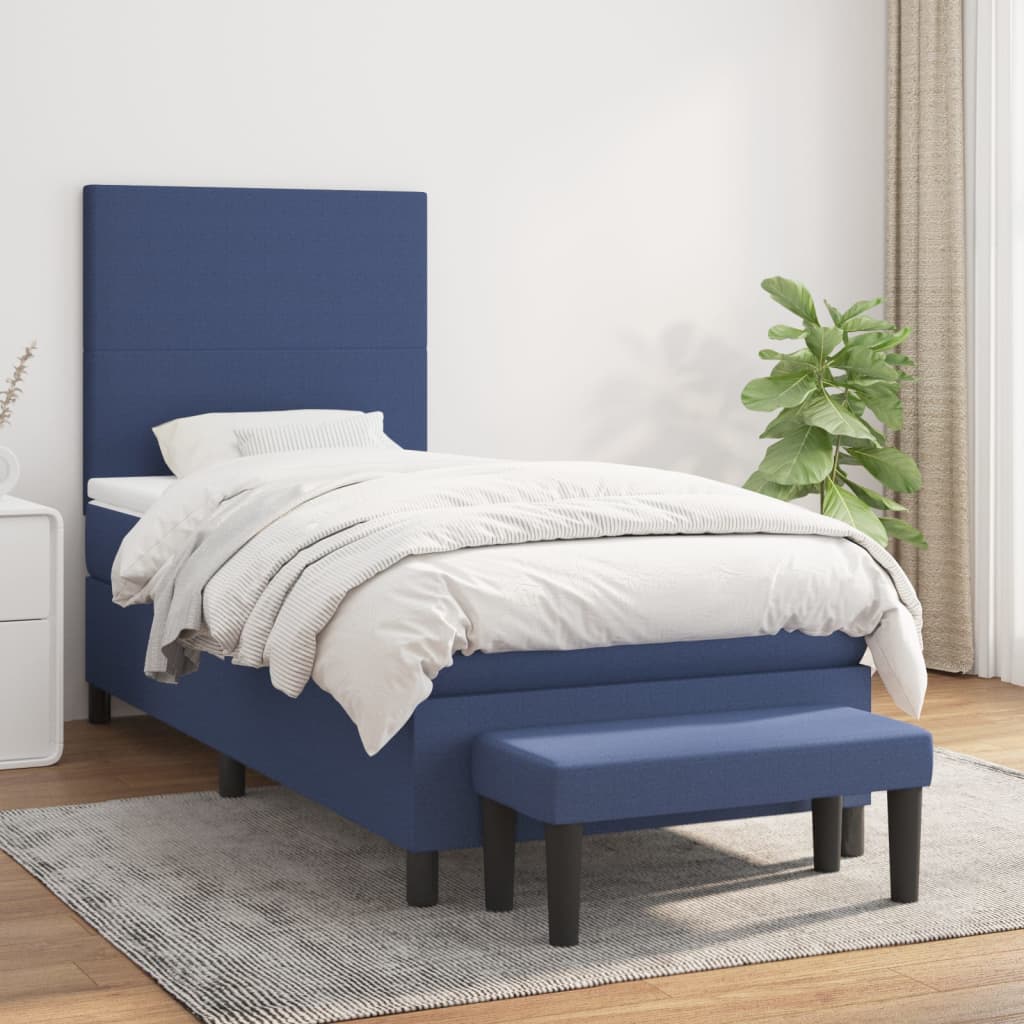 Boxspring met matras stof blauw 80x200 cm is nu te koop bij PeponiXL, paradijselijk wonen!