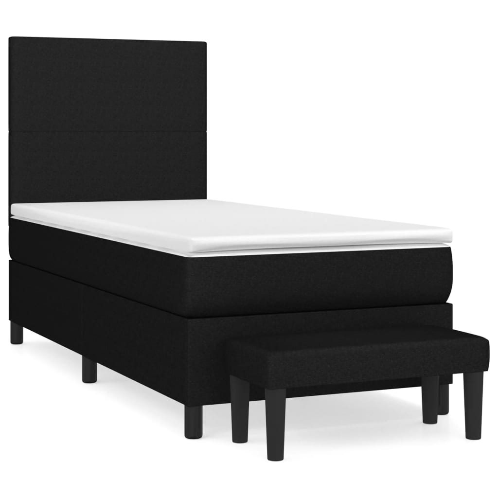 Boxspring met matras stof zwart 90x200 cm is nu te koop bij PeponiXL, paradijselijk wonen!