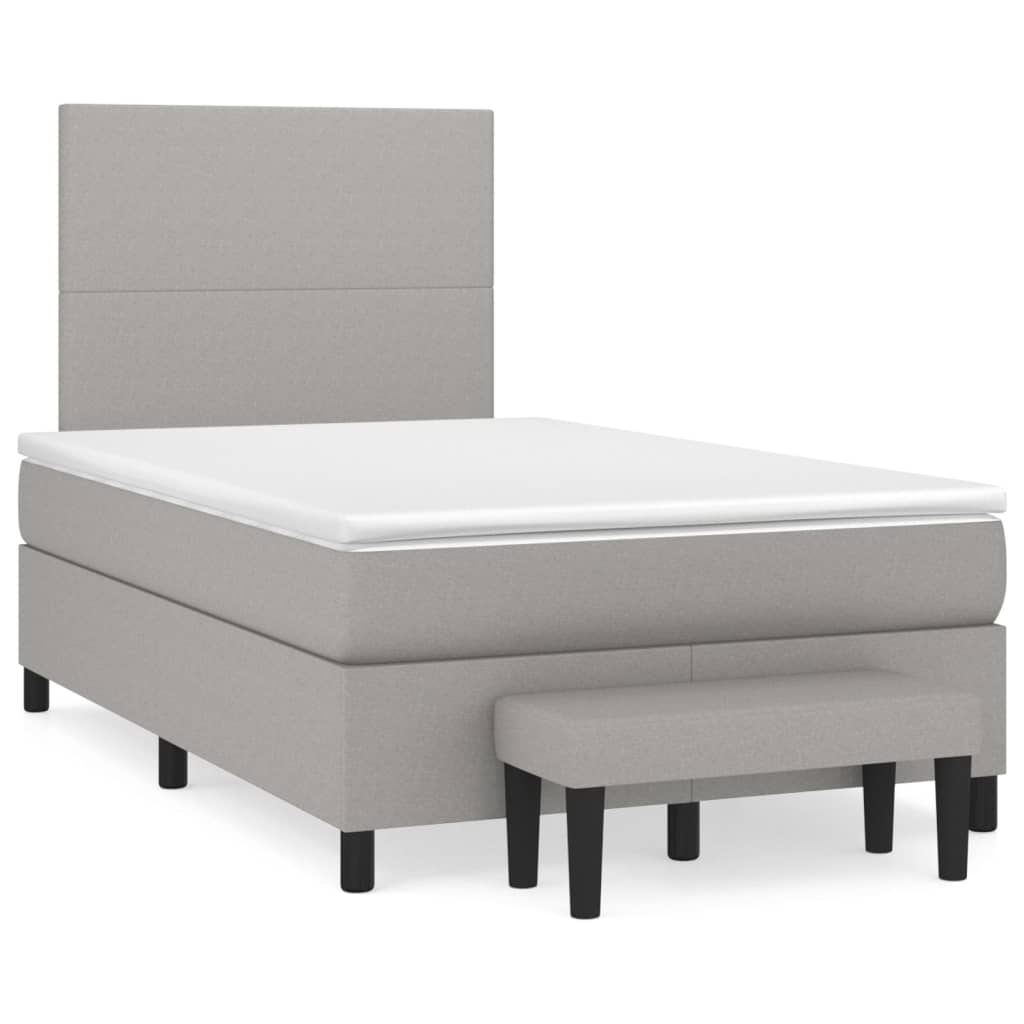 Boxspring met matras stof lichtgrijs 120x200 cm is nu te koop bij PeponiXL, paradijselijk wonen!