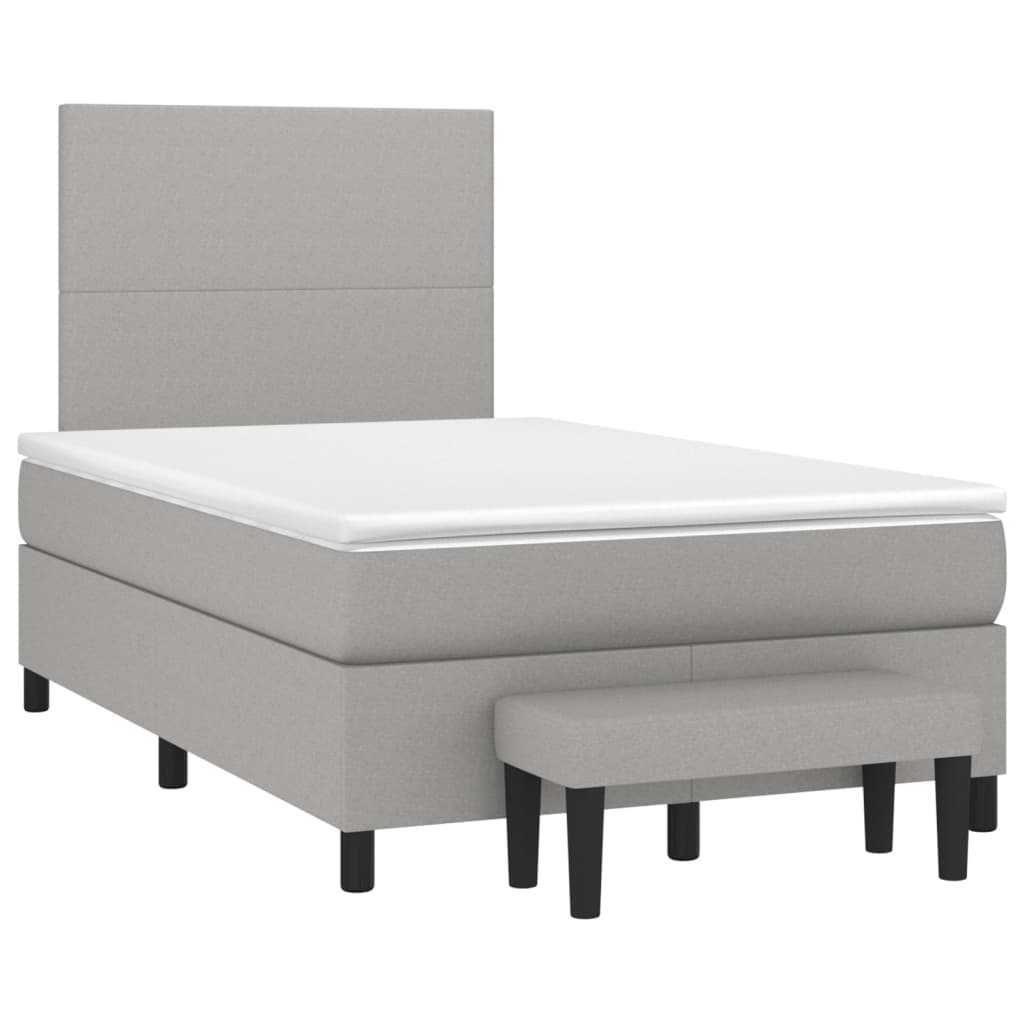 Boxspring met matras stof lichtgrijs 120x200 cm is nu te koop bij PeponiXL, paradijselijk wonen!