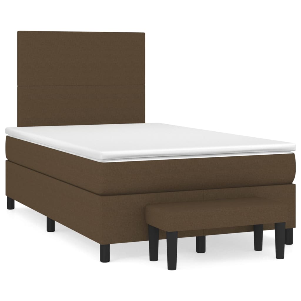 Boxspring met matras stof donkerbruin 120x200 cm is nu te koop bij PeponiXL, paradijselijk wonen!