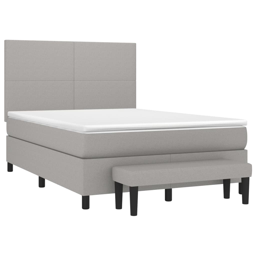 Boxspring met matras stof lichtgrijs 140x200 cm is nu te koop bij PeponiXL, paradijselijk wonen!