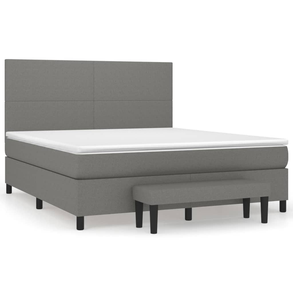 Boxspring met matras stof donkergrijs 160x200 cm is nu te koop bij PeponiXL, paradijselijk wonen!