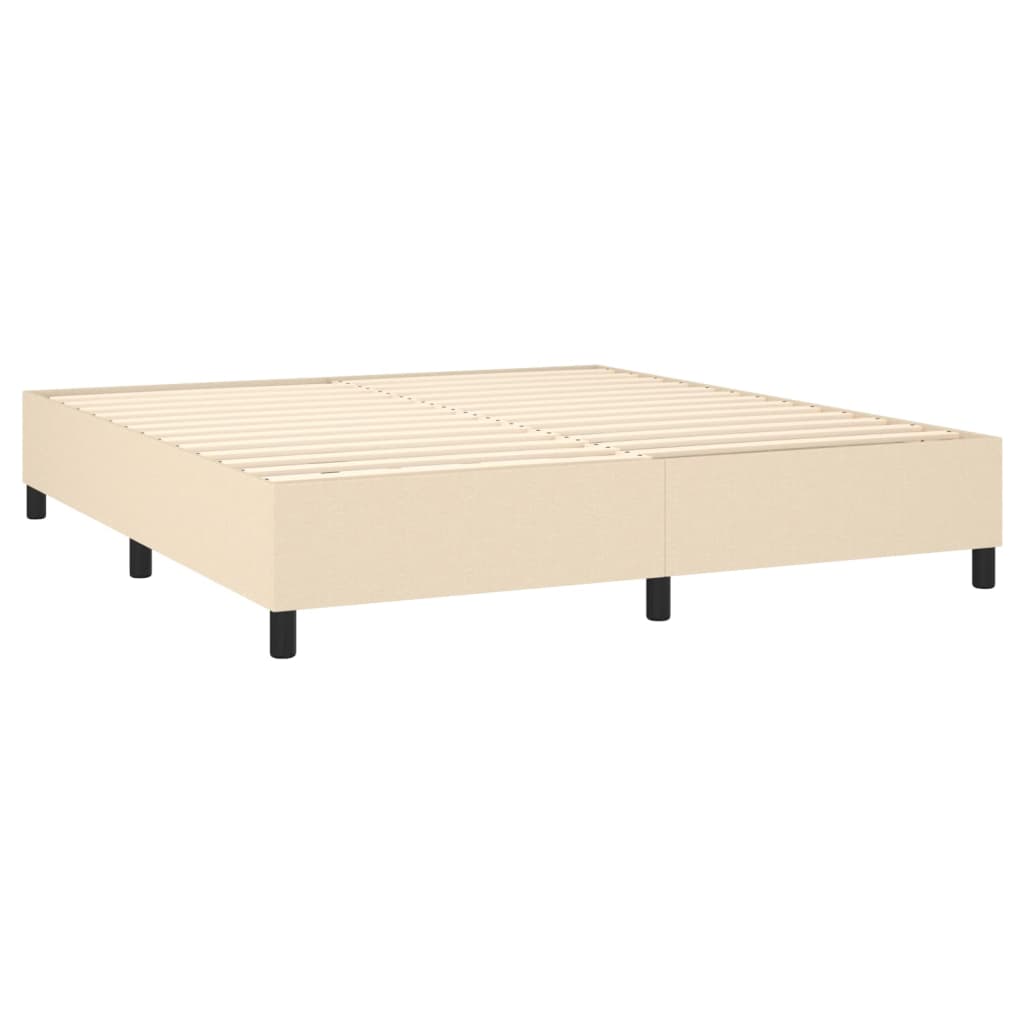 Boxspring met matras stof crèmekleurig 160x200 cm is nu te koop bij PeponiXL, paradijselijk wonen!